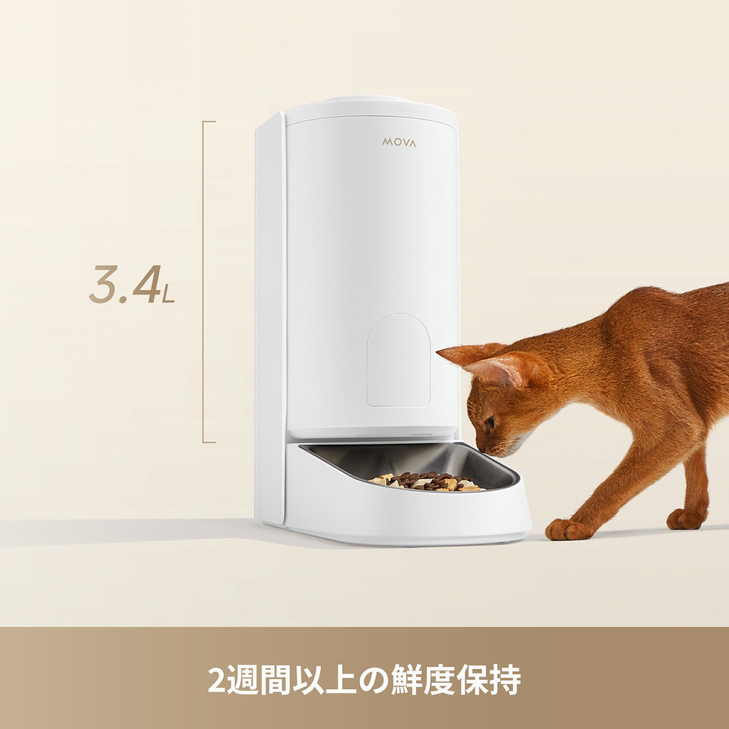 【 MOVA 】自動給餌器 PR10 pro 遠隔操作 猫 中小型犬 スマホ管理 センサー搭載 タイマー式 2WAY給電 IOS・Android対応 自動えさ 自動給餌 フードディスペンサー