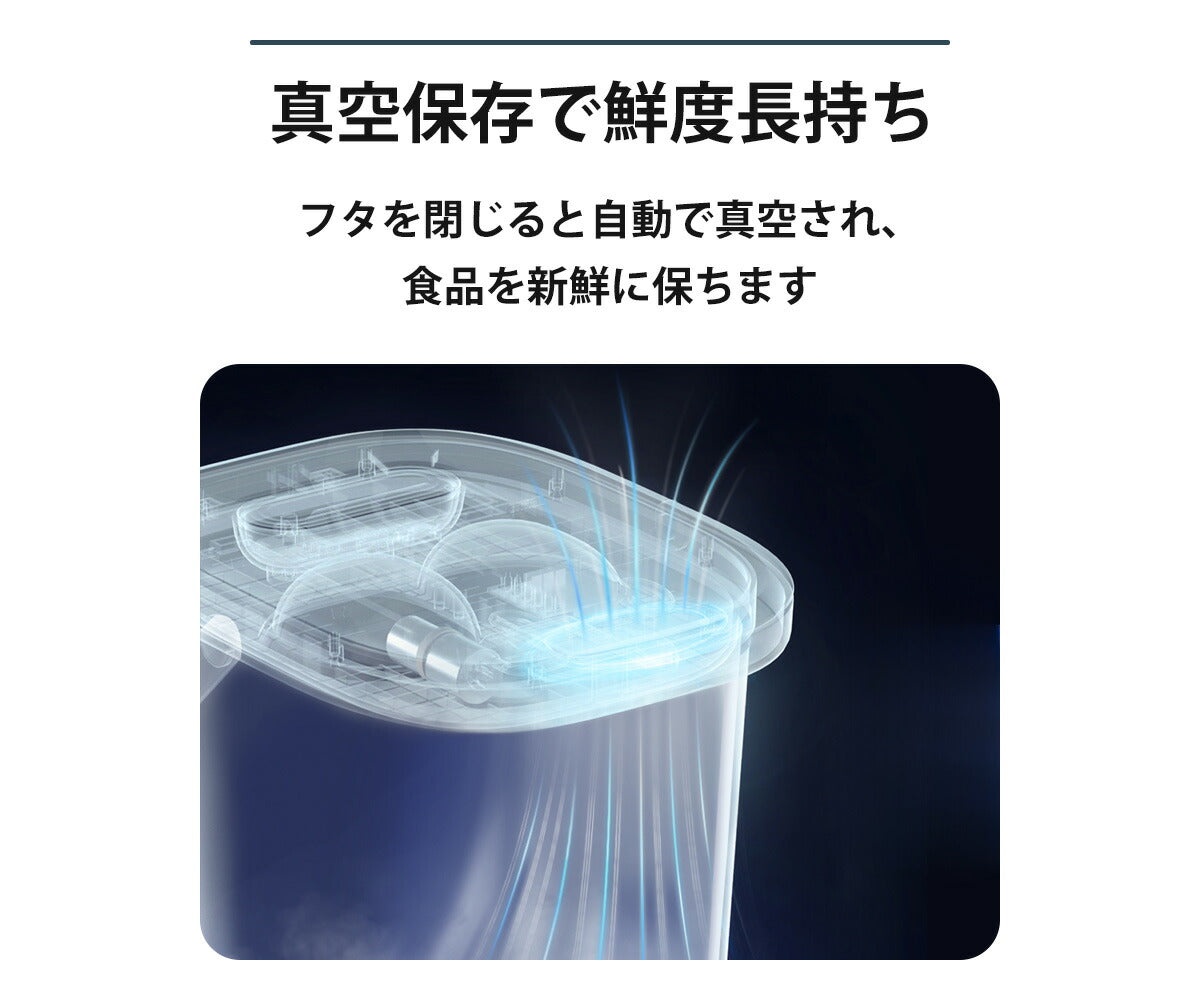 ＼10%オフ→ 11,520円~／ [meoof] ペット フード ストッカー 真空 13L 選べる抗菌 大容量 自動 密閉 大容量 犬 猫 フード 分解 保存容器 安心保証１年 日本語説明書