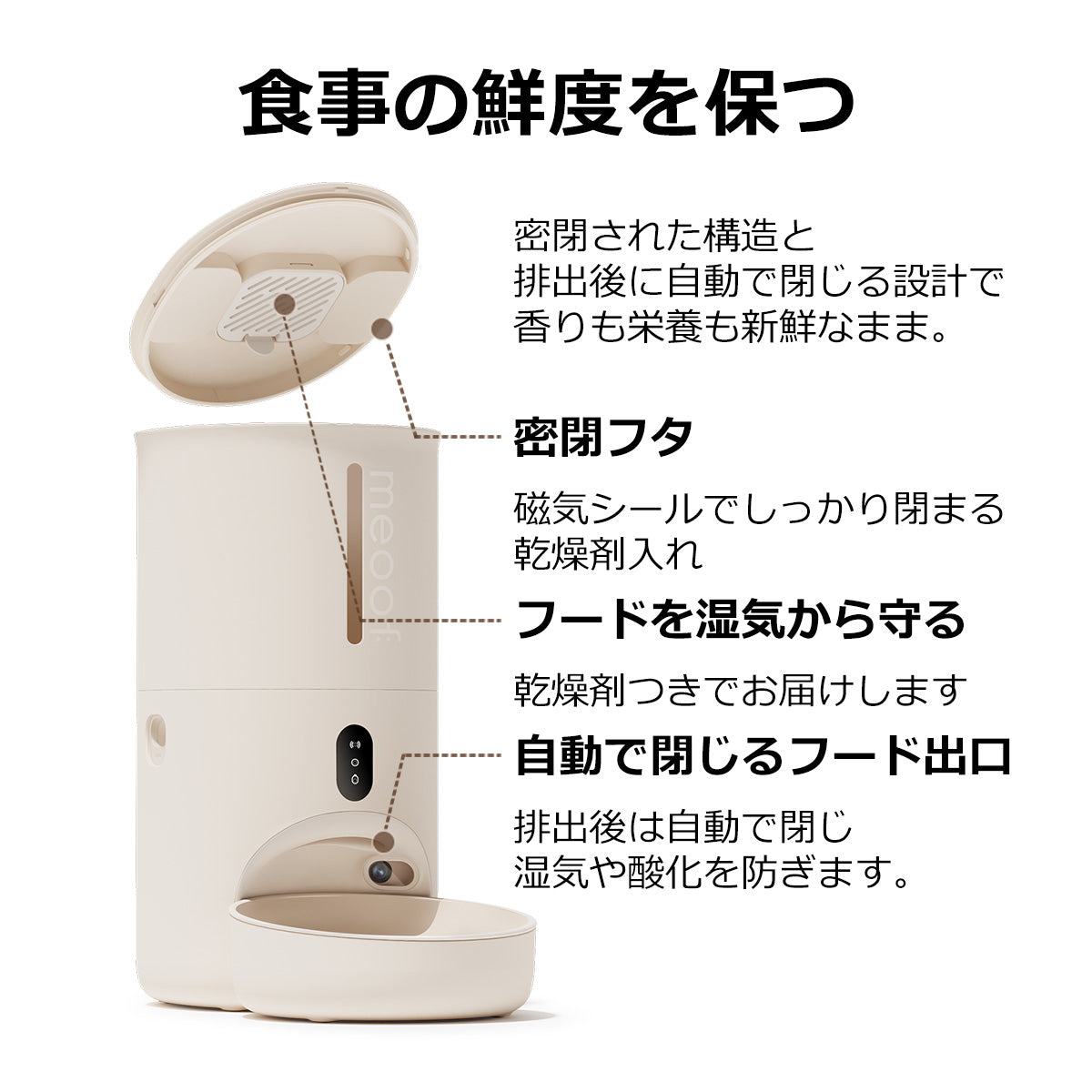 ＼10%オフ→10,620円／ [meoof] 自動給餌器 Swissroll カメラなし 遠隔操作 猫 中小型犬 スマホ管理 センサー タイマー式 2WAY 給電 IOS Android対応 自動えさ 自動給餌 フードディスペンサー 日本語対応 安心保証1年