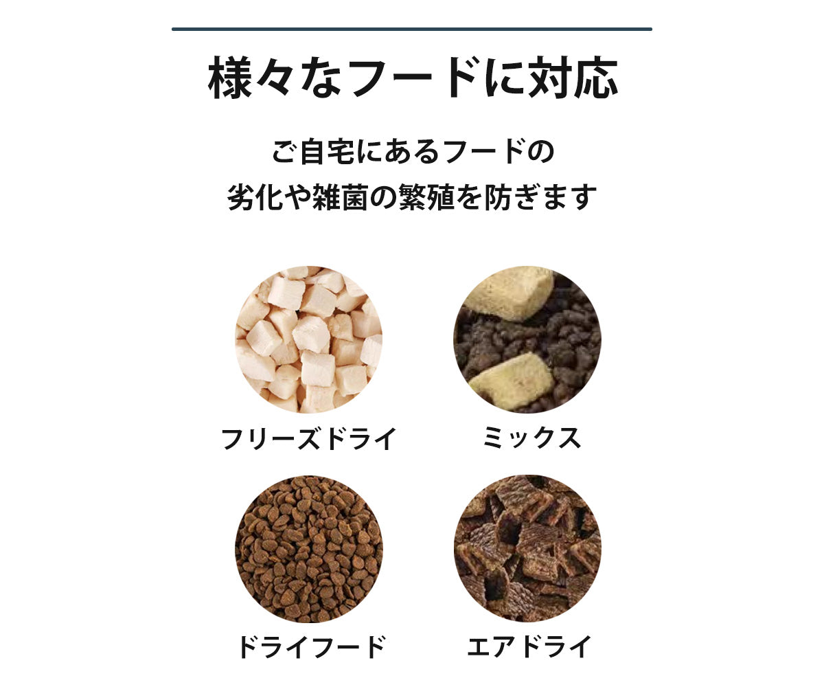 ＼10%オフ→ 11,520円~／ [meoof] ペット フード ストッカー 真空 13L 選べる抗菌 大容量 自動 密閉 大容量 犬 猫 フード 分解 保存容器 安心保証１年 日本語説明書